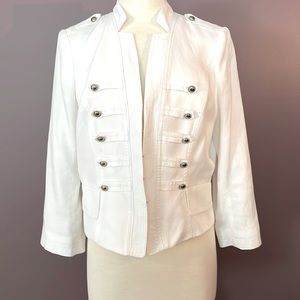 NWOT - White House Black Market, White Jacket w/ Silver Buttons